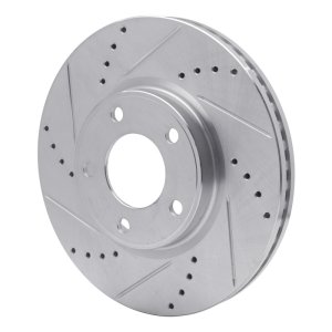Ford Edge Brake Rotor (1) - Front Left - R1 Concepts - Drilled & Slotted - Silver - `07-`08